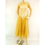 社交ダンスドレスハイネック刺繍デザ...