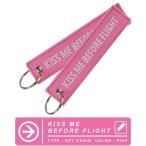 キーチェーン キーホルダー タグ  KISS ME BEFORE FLIGHT カラー ピンク フライトタグ 飛行機 航空 グッズ goods アイテム ITEM