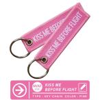 KISS ME BEFORE FLIGHT ミニサイズ Mini Size  （ 1枚 ） キーチェーン キーホルダー タグ カラー ピンク Pink フライトタグ 人気 定番の Flight Tag