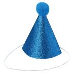 キラキラミニ三角帽子 青