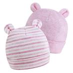 新生児 帽子 ベビー ハット 赤ちゃん 帽子 2点セット 0-6ヶ月 100%オーガニックコットン 柔らかい 被り心地良く