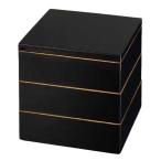 J-kitchens 重箱 3段 5.5寸 七福 お重箱 黒 16.5cm x 16.5cm x 16.5cm 日本製