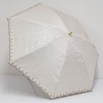 ショッピングゲラルディーニ 日傘 GHERARDINI ゲラルディーニ 晴雨兼用日傘 USED美品 ベージュ ドット 刺繍 遮光 グラス骨 軽量 47cm S2124