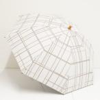 ショッピング日傘 完全遮光 サンバリア100 完全遮光折日傘 USED品 2段折 格子柄 モカ レトロ 折りたたみ日傘 UV 遮熱 50cm FS9392