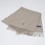 Polo Ralph Lauren ポロラルフローレン マフラー USED美品 ユニセックス ポロポニー 刺繍 グレージュ ブランド ストール X8135