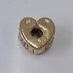 PANDORApave Heart зажим очарование USED очень красивый товар хлеб гонг 14K Gold pre -ting925 серебряный аксессуары женский X0806