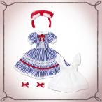 １/12 夢見る少女のアリスドレスセット ブルーストライプ ドール用 アゾン ピコニーモ用
