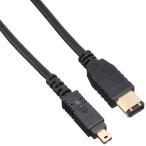 エレコム IEEE1394 FireWire400(i.LINK・DV)ケーブル 6pin-4pin 2.0m ブラック IE-462BK