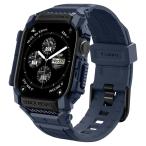 Spigen Apple Watch10 バンド 42mm対応 ケース一体型 スポーツバンド ラギッド・アーマー・プロ ACS08592 ネービーブルー