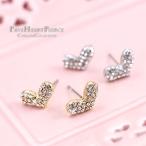 ピアス パヴェ ハート クリスタル チタンポスト レディース アクセサリー かわいい 入学式 母の日 ホワイトデー プレゼント パーティー クリスマス 人気