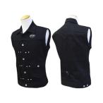 【SKULL FLIGHT/スカルフライト】2024SS「Riders Stretch Vest Type6”Black Denim”/ライダースストレッチベストタイプ6”ブラックデニム”」(CALIFORNIA LINE)
