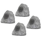 4R4G New Wired Outdoor Garden Waterproof Granite Rock Patio Speakers (set of 4)