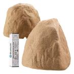 OSD Audio 8" Wireless Bluetooth Outdoor Rock Speaker Sandstone Canyon Brown Pair IP67 Power Supply BTR805