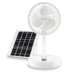 ショッピング扇風機 扇風機 小型 ソーラー 充電式 AC充電可 DCモーター コードレス コンパクト 軽量 アウトドア 高さ調整 3段階風量 おしゃれ 折りたたみ ポータブルファン