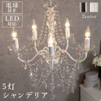 シャンデリア 天井照明 ホワイト 5灯 玄関照明 照明器具 吊照明 リビング照明 シーリング ランプ ライト LED電球対応 アクリルビーズ 照明 E17電球付 間接照明