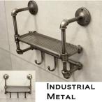 ウォールシェルフ 飾り棚 ハンガーラック コート掛け 帽子掛け 玄関収納 キーフック 鍵かけ 壁掛け  壁面棚 幅51 インダストリアル メタルラック シェルフ 男前