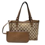 ショッピングＧＧキャンバス グッチ GUCCI GGキャンバス 269878 ブラウン バッグ トートバッグ ハンドバッグ レディース 中古