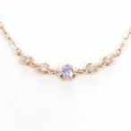 ネックレス 4℃ K10PG 天然石 ダイヤ 総重量約0.9g 約39cm