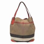 バーバリー Burberry チェック キャンバス バッグ トートバッグ ショルダーバッグ レディース 中古
