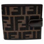 フェンディ FENDI ズッカ柄 156140 2つ折り財布 レディース 中古