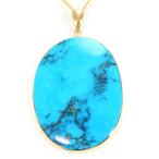 ネックレス K18 18金 YG イエローゴールド ターコイズ 総重量約8.4g 約40cm