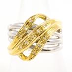 リング PT900 プラチナ K18YG 指輪 12号 ダイヤ 総重量約7.1g