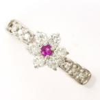 リング PT900 プラチナ 指輪 12号 ルビー 0.05 ダイヤ 0.29 総重量約3.1g