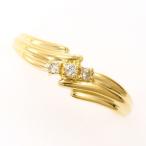 ショッピングリング リング K18 18金 YG イエローゴールド 指輪 11号 ダイヤ 0.07 総重量約1.6g