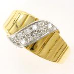 リング PT900 プラチナ K18YG 指輪 11号 ダイヤ 0.10 総重量約3.9g