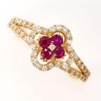 リング K18 18金 PG ピンクゴールド 指輪 12号 ルビー 0.25 ダイヤ 0.28 総重量約2.9g