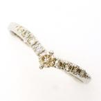 リング PT950 指輪 11号 ブラウンダイヤ ダイヤ 計0.20 総重量約1.7g