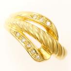 ショッピング15号 リング K18 18金 YG イエローゴールド 指輪 15号 ダイヤ 0.07 総重量約3.9g