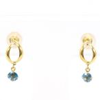 ピアス K18 18金 YG イエローゴールド 天然石 総重量約0.4g