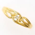 リング K18 18金 YG イエローゴールド 指輪 11号 ダイヤ 総重量約0.7g