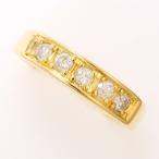 ショッピングダイヤ リング K18 18金 YG イエローゴールド 指輪 12号 ダイヤ 0.30 総重量約1.9g