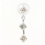  серьги ( одна сторона уголок ) K14WG diamond 0.15ct полная масса примерно 0.2g женский б/у 