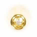 eteete серьги ( одна сторона уголок ) K18YG diamond полная масса примерно 0.2g женский б/у 