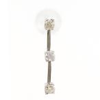  серьги ( одна сторона уголок ) K18WG diamond 0.1ct полная масса примерно 0.2g женский б/у 