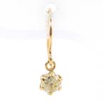  серьги ( одна сторона уголок ) K10YG желтый бриллиант 0.13ct полная масса примерно 0.1g ювелирные изделия женский б/у 