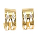  серьги K18YG diamond полная масса примерно 0.9g ювелирные изделия 