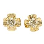  серьги K18YG diamond полная масса примерно 0.3g ювелирные изделия 