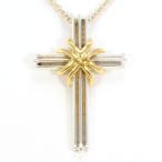 ティファニー TIFFANY&amp;Co. シグネチャークロス ネックレス K18YG シルバー925 総重量約8.9g 約61cm