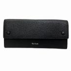 ショッピングポールスミス ポール・スミス ブラック レザー Wホック 長財布 ユニセックス 未使用品 中古