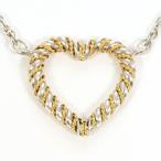 ショッピングティファニー ネックレス ティファニー ツイストハート K18YG シルバー 総重量約7.4g 約48cm