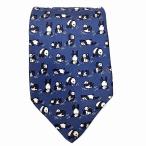 エルメス HERMES ネクタイ パンダ柄 シルク メンズ 中古