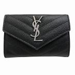 ショッピングイヴサンローラン イヴ・サンローラン カサンドラ スモール エンベロープウォレット 414404 2つ折り財布 レディース 小物 中古