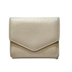 メゾンマルジェラ S56U10136 ホワイト レザー 財布 2つ折り財布 ユニセックス 中古