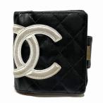 シャネル CHANEL カンボンライン A26720 がま口 二つ折り財布 レディース 中古