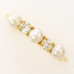 ショッピングティファニー リング ティファニー K18YG 指輪 7.5号 パール(真珠) ダイヤ 総重量約1.9g