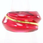 ショッピングバカラ リング バカラ コキアージュ K18YG 指輪 12号 クリスタル レッド 箱 袋 総重量約6.8g